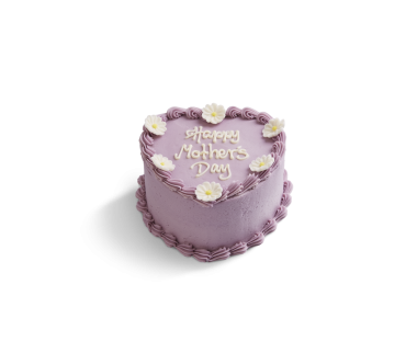 Mother's Day Lilac Heart Cake