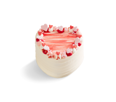 Hearts aflutter vanilla cake
