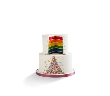 Rainbow Sprinkles Tiered Cake