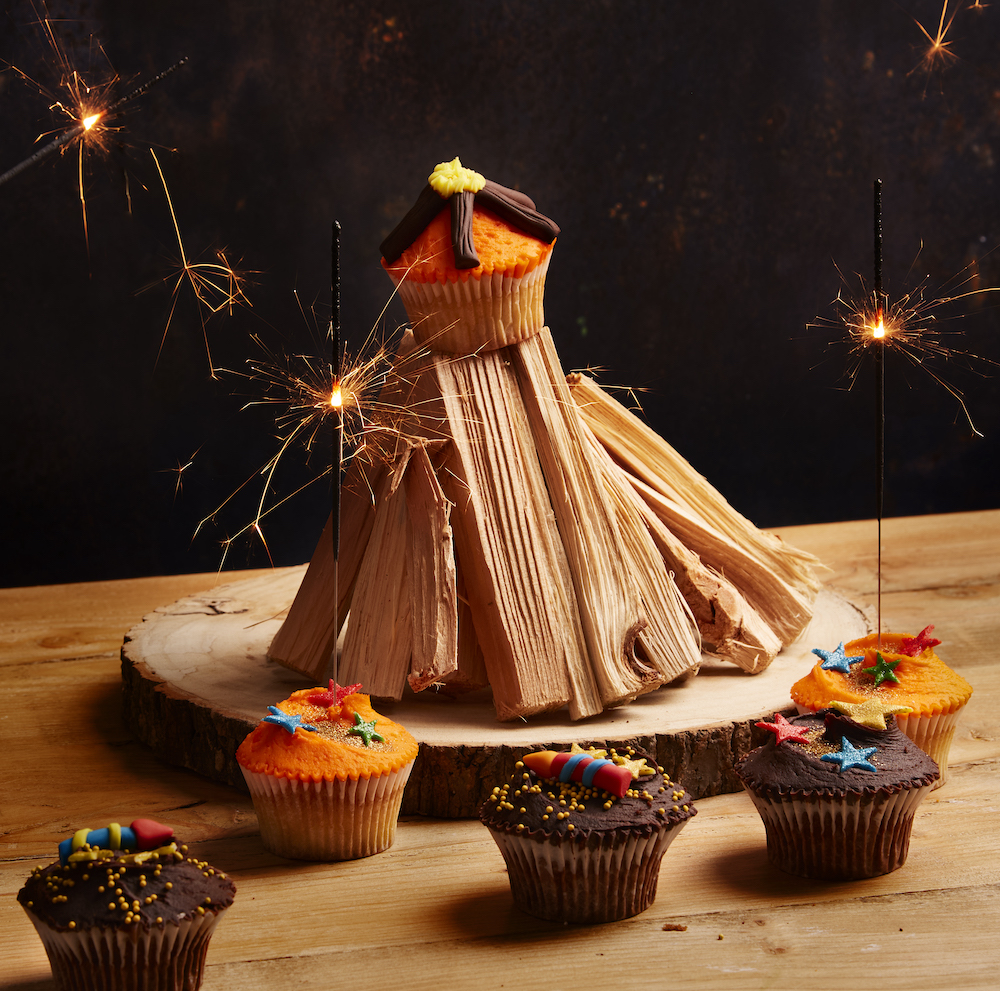 Cinder Toffee Cupcakes for Bonfire Night